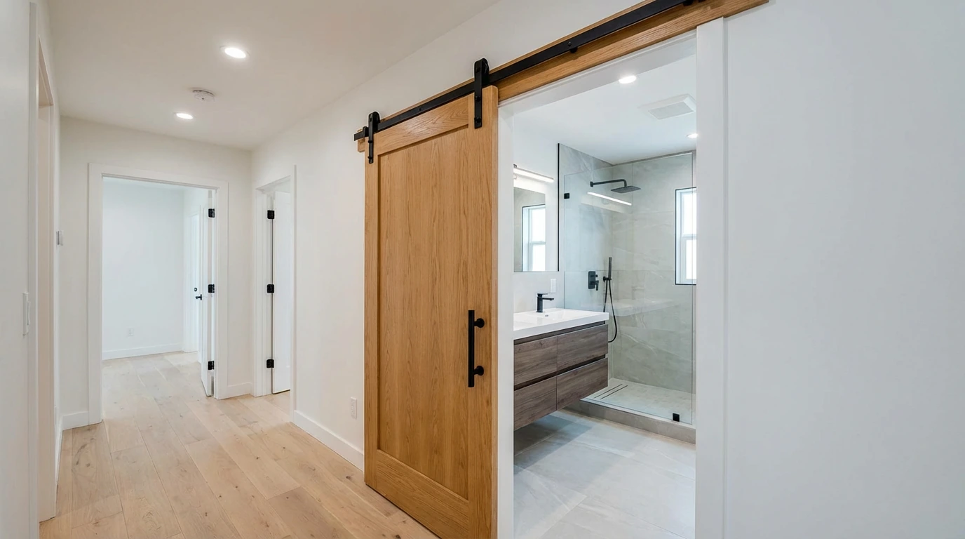 baño-con-puerta-corredera-de-madera